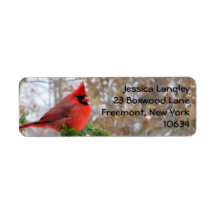 Fête de Noël cardinal étiquettes de adresse