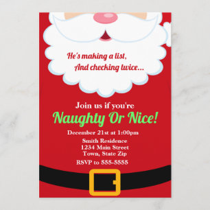 Fête de Noël du Père Noël Invitation Jeune Fête de