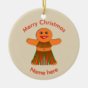 Fête de Noël Gingerbread Femme Ornement personnali