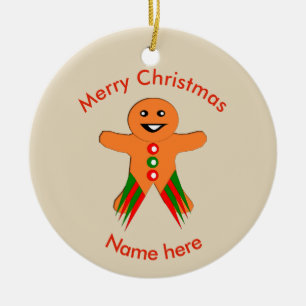 Fête de Noël Gingerbread Homme Ornement personnali