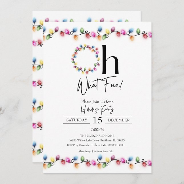 Fête de Noël Invitation (Devant / Derrière)