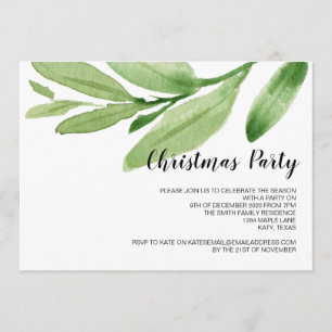 Fête de Noël Invitations d'eucalyptus modernes