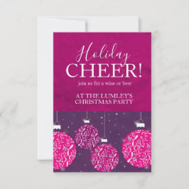 Fête de Noël invitations rose chauve