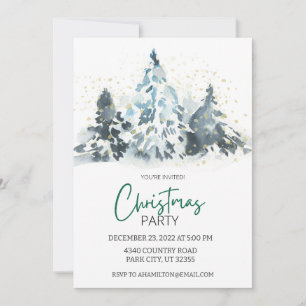 Fête de Noël Rustique Invitation Forêt de cerfs