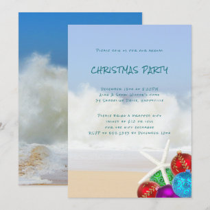 Fête de Noël thème côtier Invitation