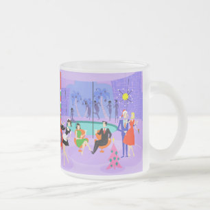 Fête de Noël Tropicale Rétro Mug de verre givré