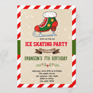 Fête de patinage de Noël Invitation