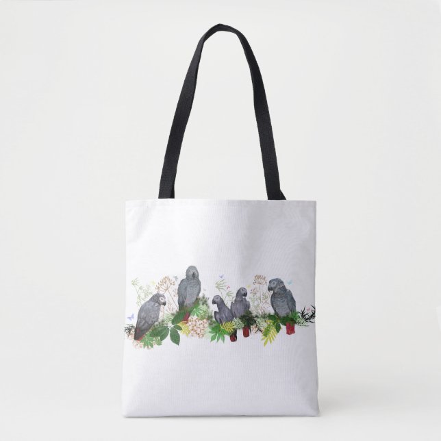 Fête de perroquet gris africain sur tout le sac d' (Devant)
