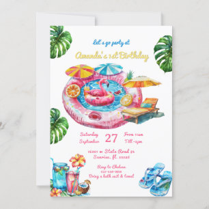 Fête de piscine d'été Invitation d'anniversaire