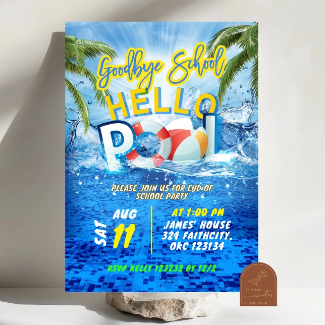 Fête de piscine d'été Invitation d'anniversaire (Créateur téléchargé)