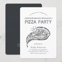 Fête de Pizza de Style Vintage | Invitation de Cha
