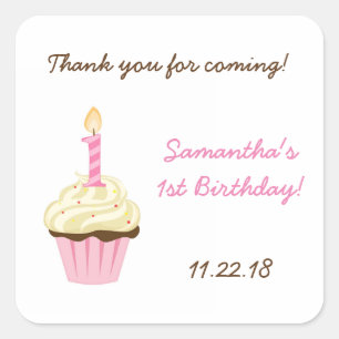 Fête de premier anniversaire : stickers / cupcake 