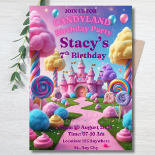 Fête de sucré modifiable Anniversaire Invitation C