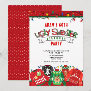 Fête de sueur moche 60e anniversaire Invitation