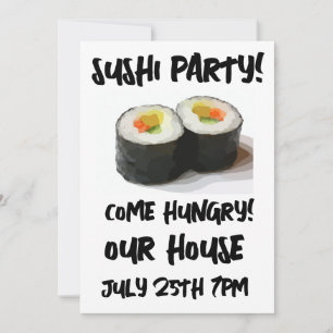 FÊTE DE SUSHI ! Cartes d'invitation personnalisées