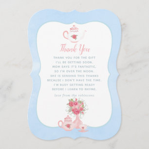 Fête de thé de bébé Fleurs de roses roses Merci
