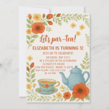 Fête de thé vintage Invitation à l'Anniversaire av