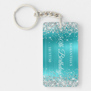 Fête des 50 ans Turquoise Bleu Paillettes Argentée