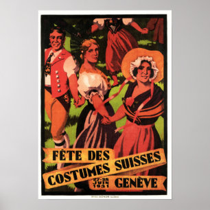 Fete des Costumes Suisses Geneve 1931 Festival Poster