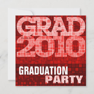 Fête des diplômes Invitation de la mosaïque rouge
