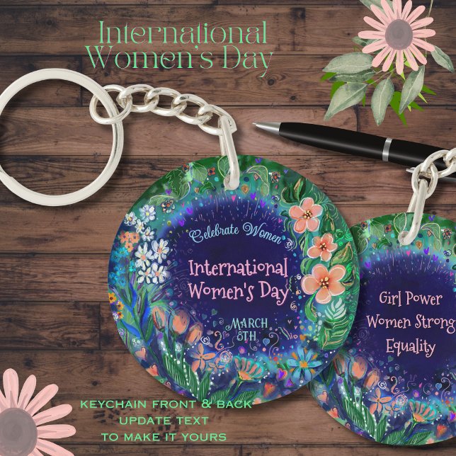Fête des femmes de l'aquarelle (Watercolor Floral Women's Day Button)