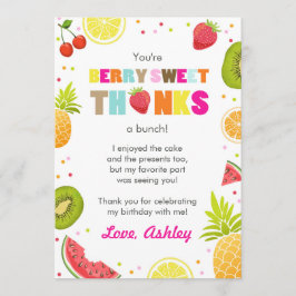 fête des fruits à deux tti Carte de remerciements 