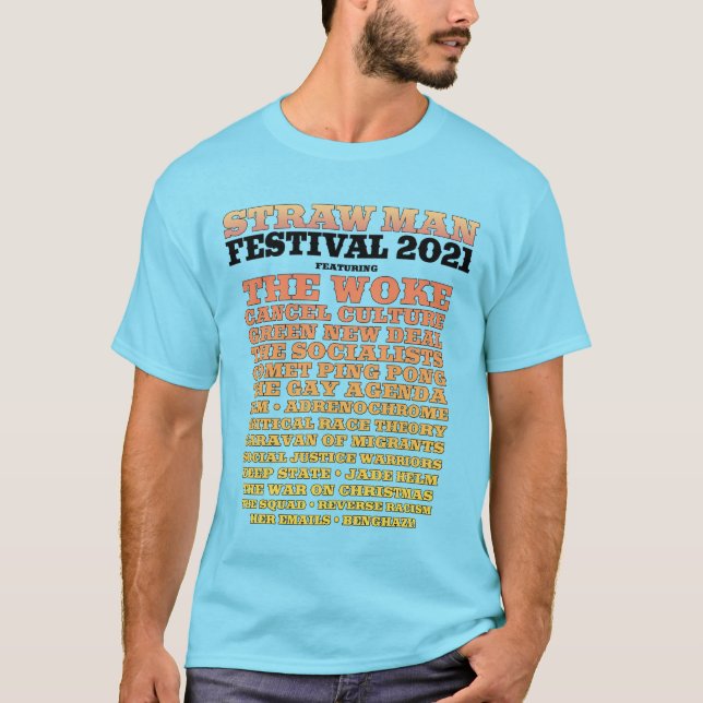 Fête des hommes de paille T-shirt bleu (Devant)