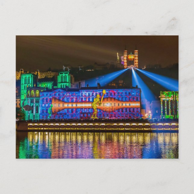 Fête des Lumières Fourvière - Lyon Postkarte (Vorderseite)