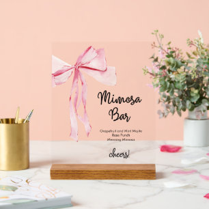 Fête des mariées à barres Mimosa en ruban rose