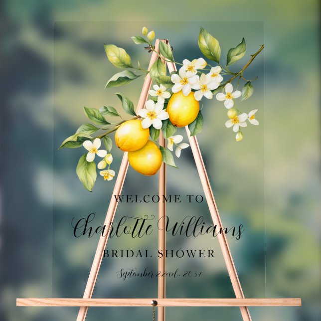 Fête des mariées à thème citron bienvenue (Neutre)