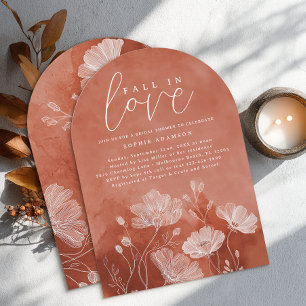 Fête des mariées Arched Fall in Love Invitation