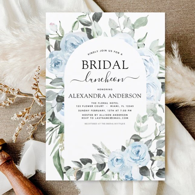 Fête des mariées bleu Dusty Invitation (Créateur téléchargé)