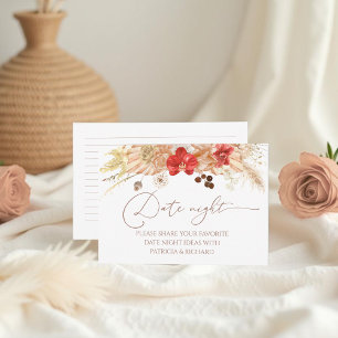Fête des mariées Boho en terre cuite Date Cartes d