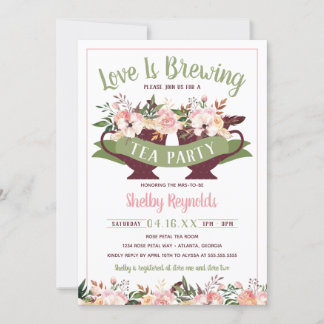 Fête des mariées Boho Tea Party Invitation