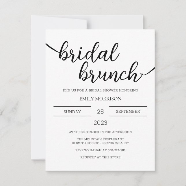 Fête des mariées Brunch Invitation boho (Devant)