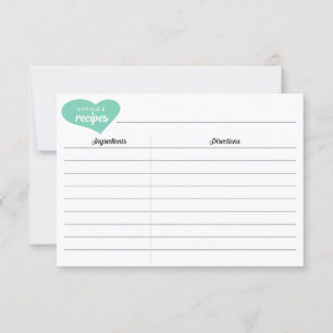Fête des mariées Cartes de recettes cardiaques per