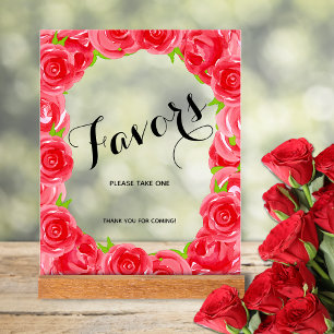 Fête des mariées Chic Red Roses Faveurs