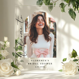 Fête des mariées d'arc minimaliste Bienvenue