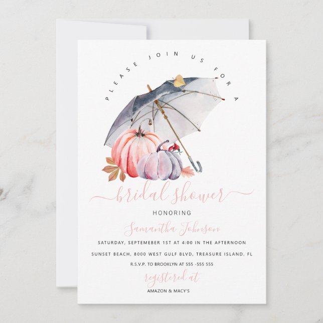 Fête des mariées d'automne Invitation, Invitation  (Devant)