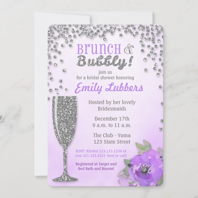 Fête des mariées de Brunch et Bubbly Invitation (Devant)