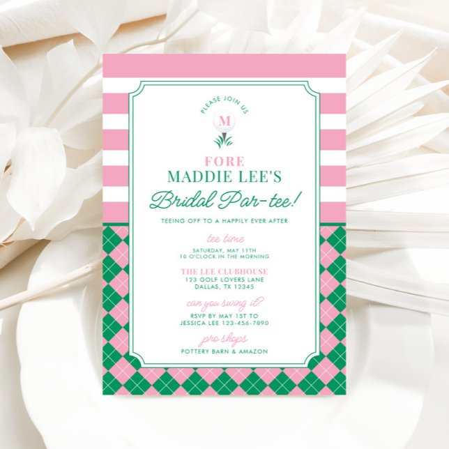 Fête des mariées de golf Par-tee Invitation (Golf Par-tee Bridal Shower Invitation)