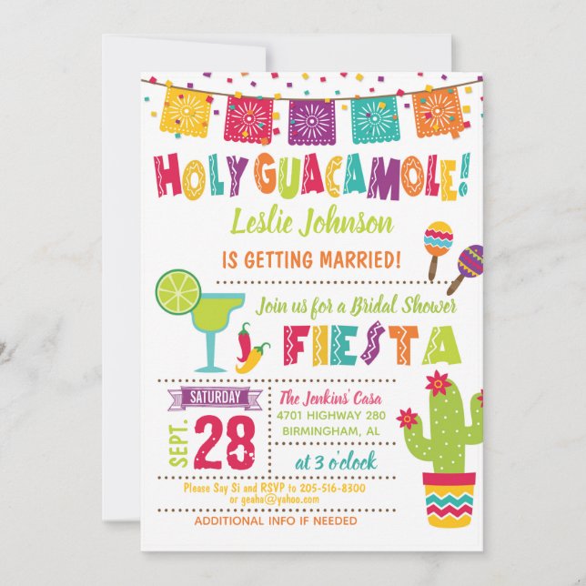Fête des mariées de la Sainte Guacamole Invitation (Devant)