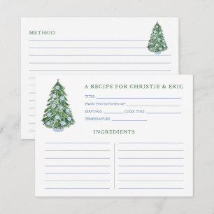 Fête des mariées de Noël Carte Recette Bleue Et Ve
