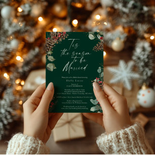 Fête des mariées de Noël Invitation Plaid rustiq