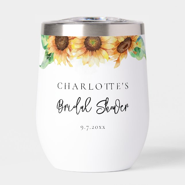 Fête des mariées de tournesol à l'aquarelle floral (Avant)