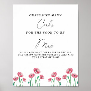 Fête des mariées Devine Combien de lièges Poster