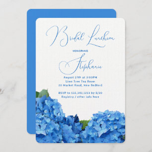 Fête des mariées Florale Bleu Hydrangea Invitation