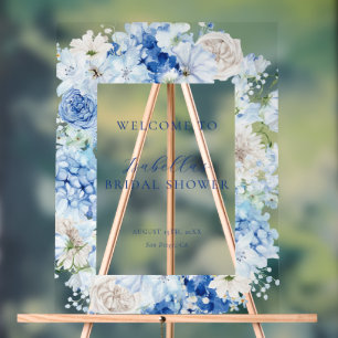 Fête des mariées Florale Bleue Bienvenue