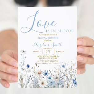 Fête des mariées Florale Bleue Invitation Brunch n