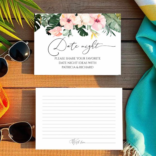 Fête des mariées florale tropicale Date Cartes de  (Créateur téléchargé)